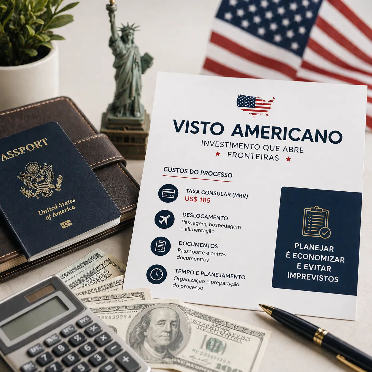 Imagem ilustrativa para o artigo Quanto custa um visto para os Estados Unidos? da Now Vistos